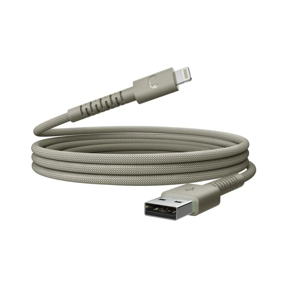 "USB-A zu Lightning silicone geflochtenes Kabel ""FlexWave"" 2m, Dried Green (00231881)"