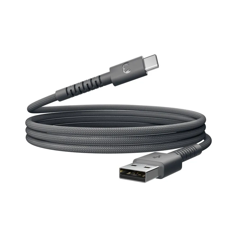 "USB-A zu USB-C silicon geflochtenes Kabel ""FlexWave"" 70cm, Storm Grey (00231885)"