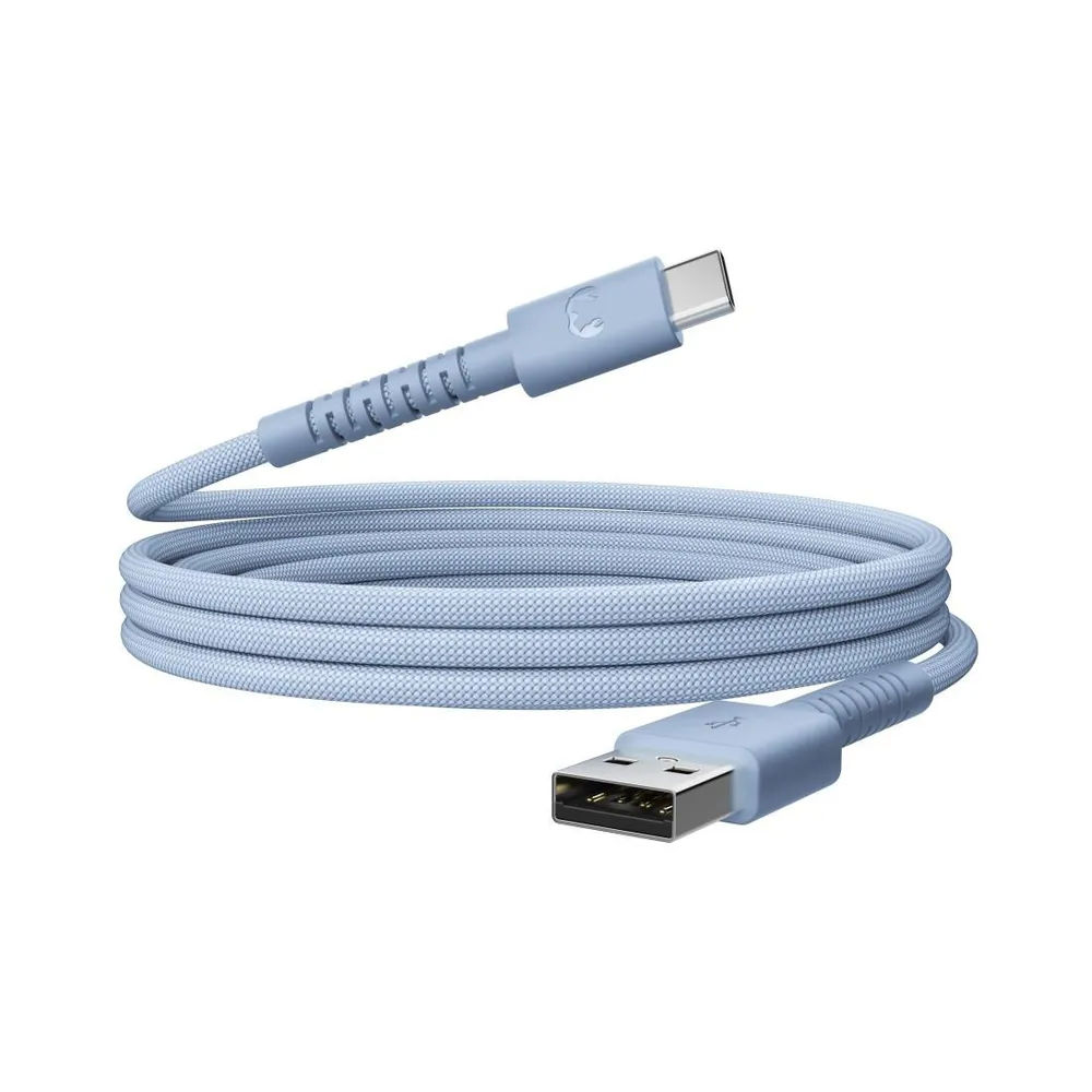 "USB-A zu USB-C silikon geflochtenes Kabel""FlexWave"" 2m, Vivid Blue (00231889)"