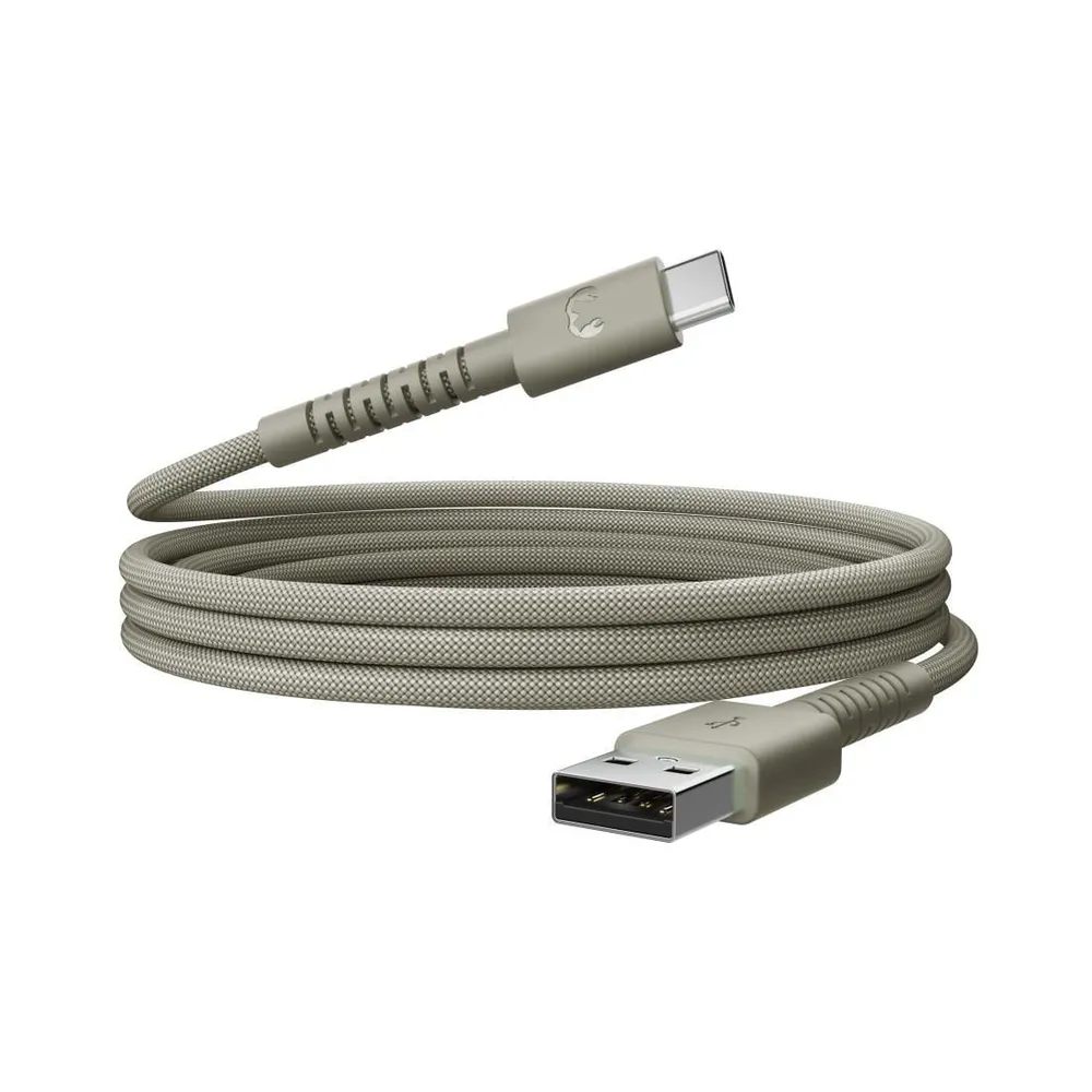 "USB-A zu USB-C silikon geflochtenes Kabel ""FlexWave"" 2m, Dried Green (00231890)"
