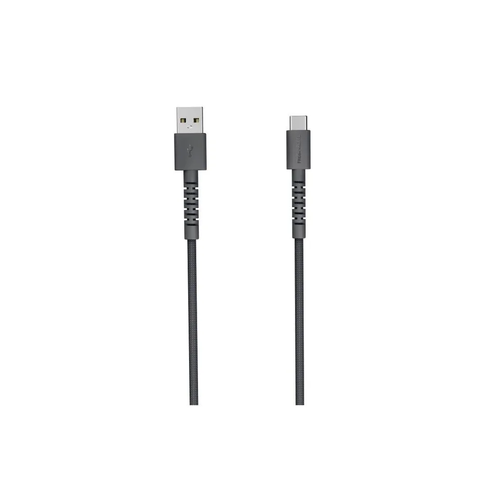 "USB-A zu USB-C silikon geflochtenes Kabel ""FlexWave"" 2m, Storm Grey (00231893)"