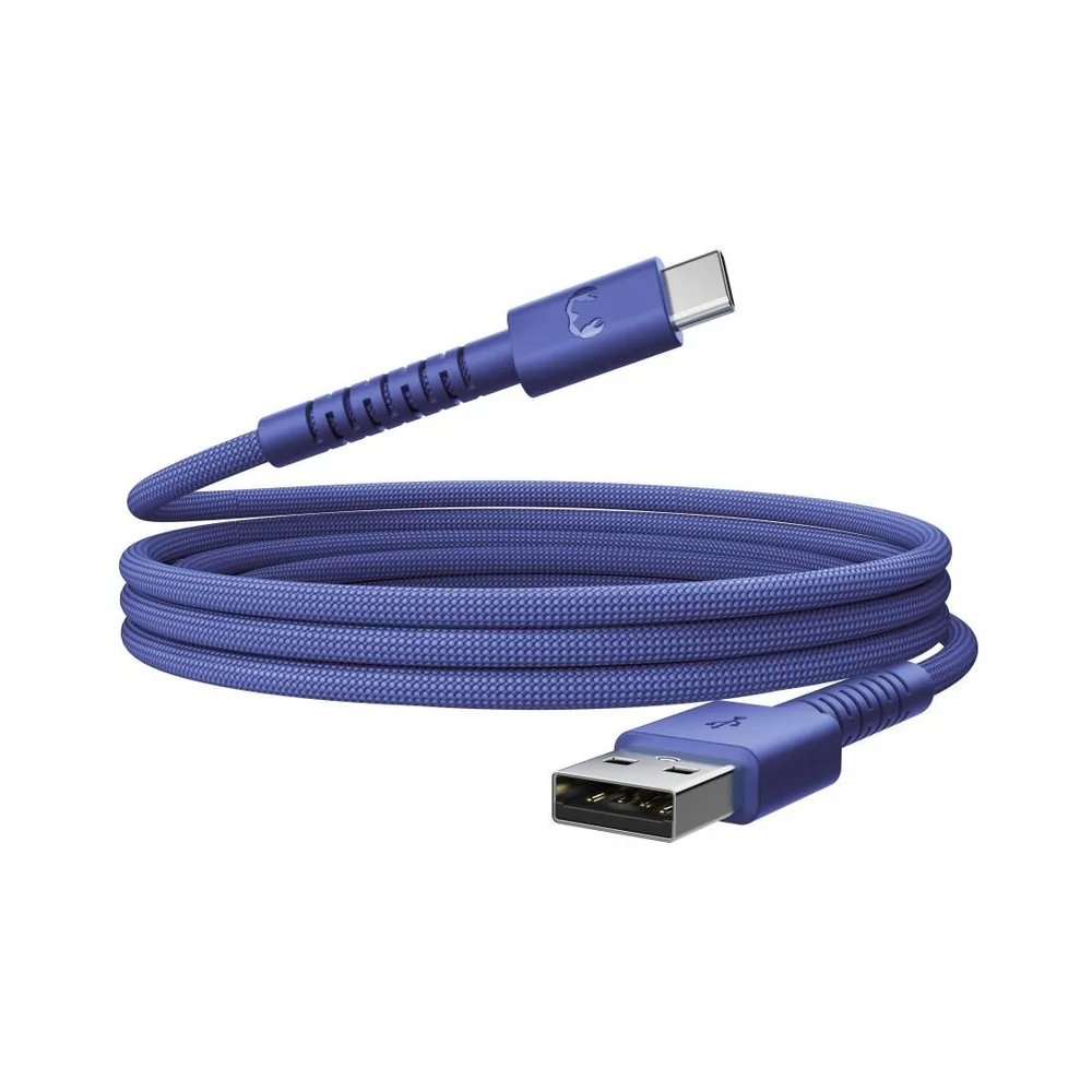 "USB-A zu USB-C silikon geflochtenes Kabel ""FlexWave"" 2m, True Blue (00231892)"
