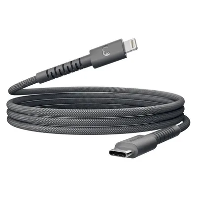 USB-C zu Lightning silicon geflochtenes Kabel "FlexWave" 70cm, Storm Grey
