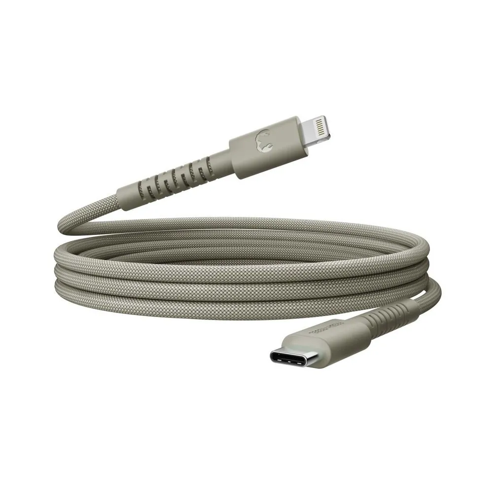 "USB-C zu Lightning silicone geflochtenes Kabel ""FlexWave"" 2m, Dried Green (00231909)"