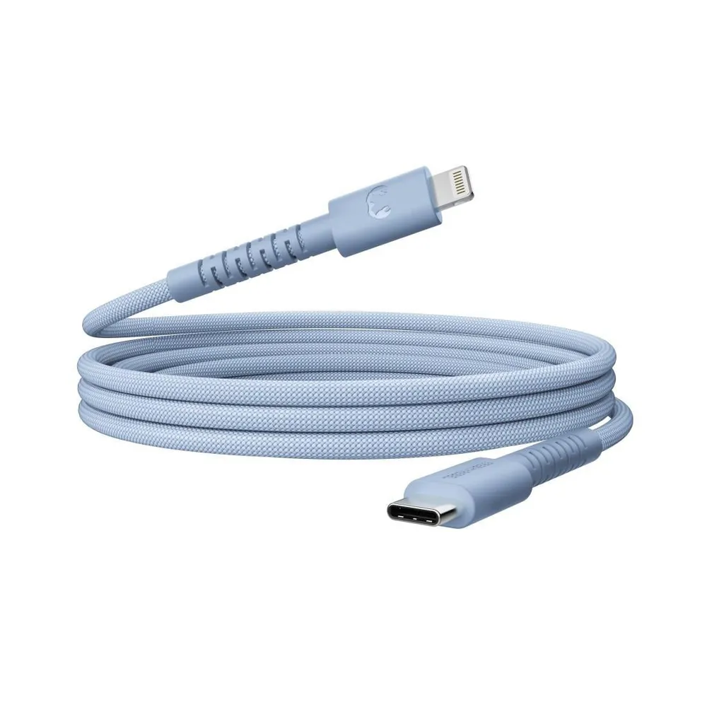 "USB-C zu Lightning silicone geflochtenes Kabel ""FlexWave"" 2m, Vivid Blue (00231908)"