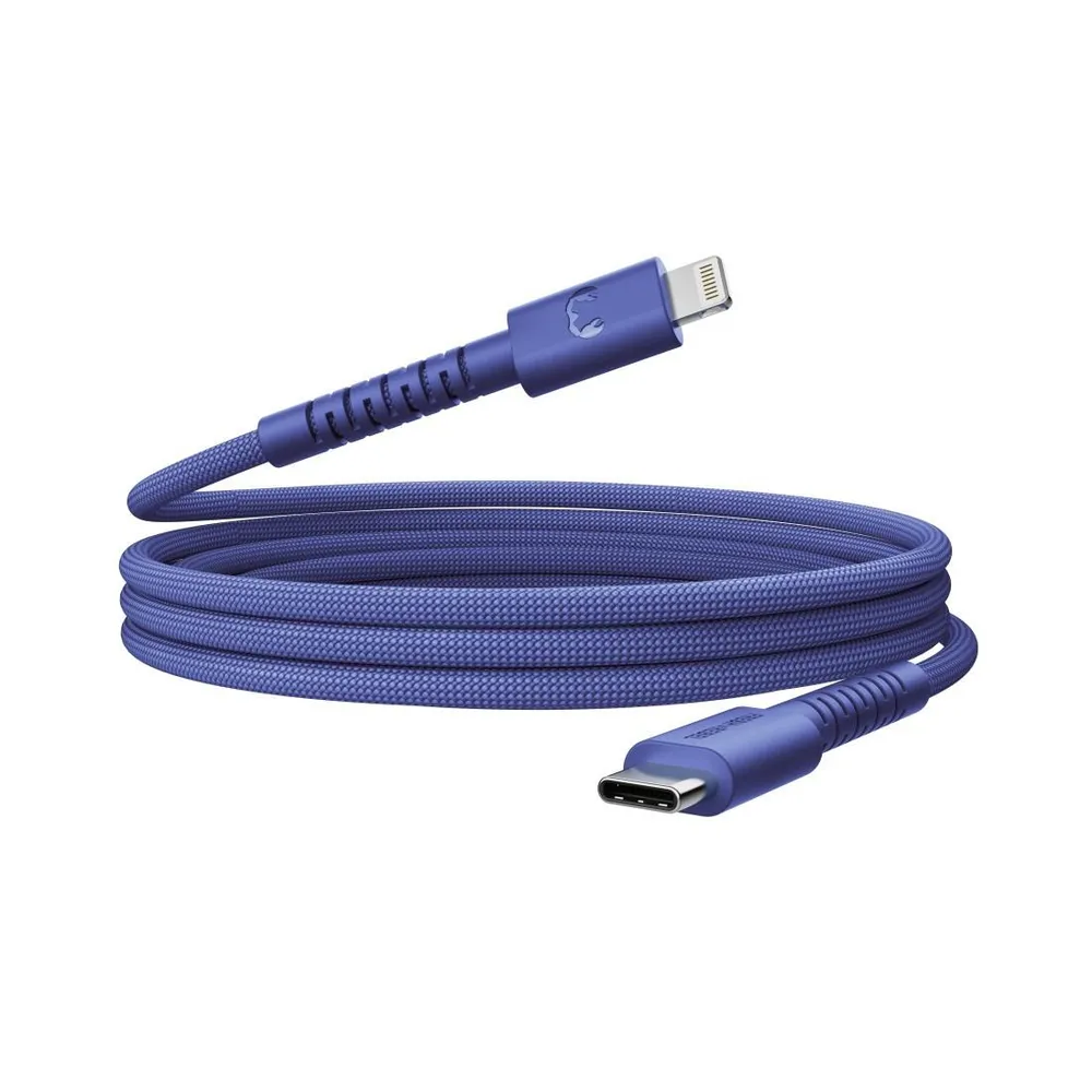 "USB-C zu Lightning silicone geflochtenes Kabel ""FlexWave"" 2m, True Blue (00231911)"