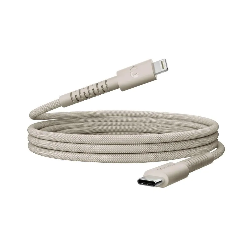 "USB-C zu Lightning silicone geflochtenes Kabel ""FlexWave"" 2m, Silky Sand (00231905)"
