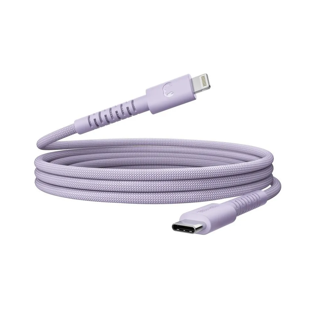 "USB-C zu Lightning silicone geflochtenes Kabel ""FlexWave"" 2m, Dreamy Lilac (00231907)"