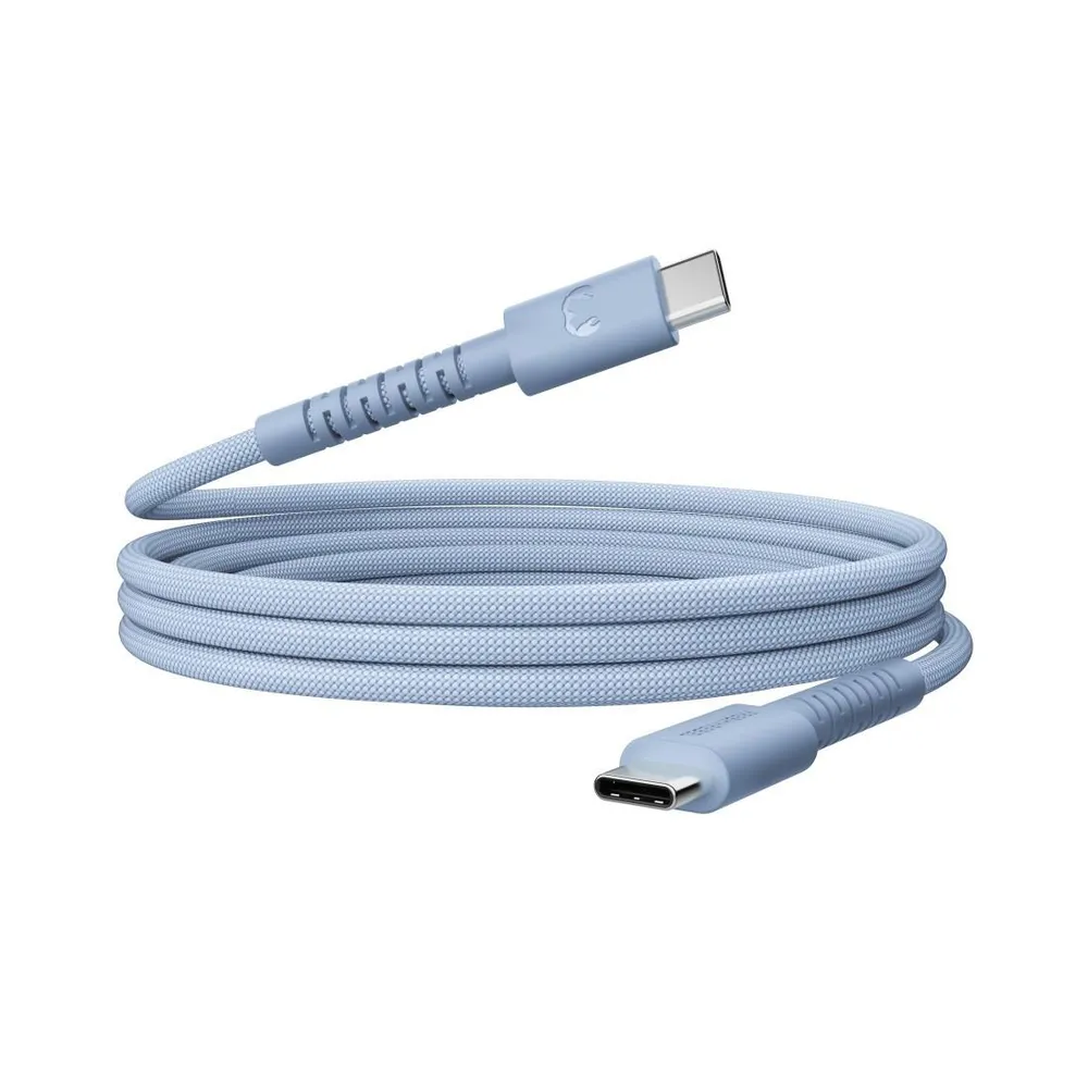 "USB-C zu USB-C silikon geflochtenes Kabel ""FlexWave"" 2m, 100W Vivid Blue (00231898)"