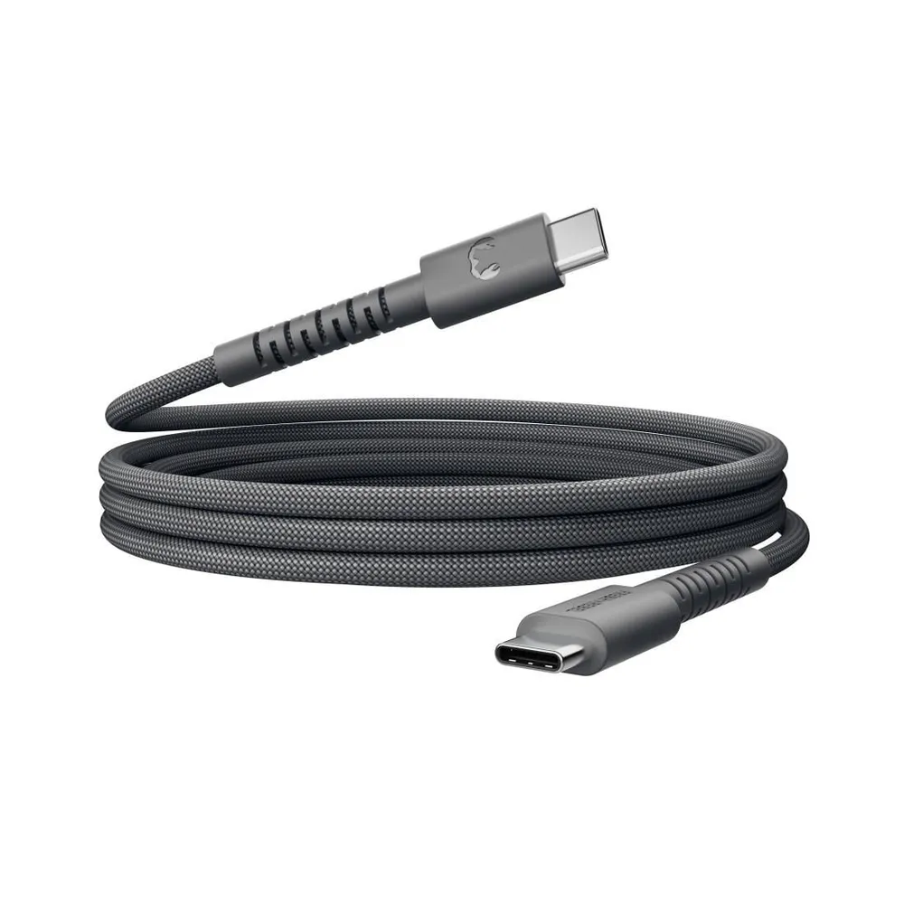 "USB-C zu USB-C silikon geflochtenes Kabel ""FlexWave"" 2m, 100W Storm Grey (00231902)"