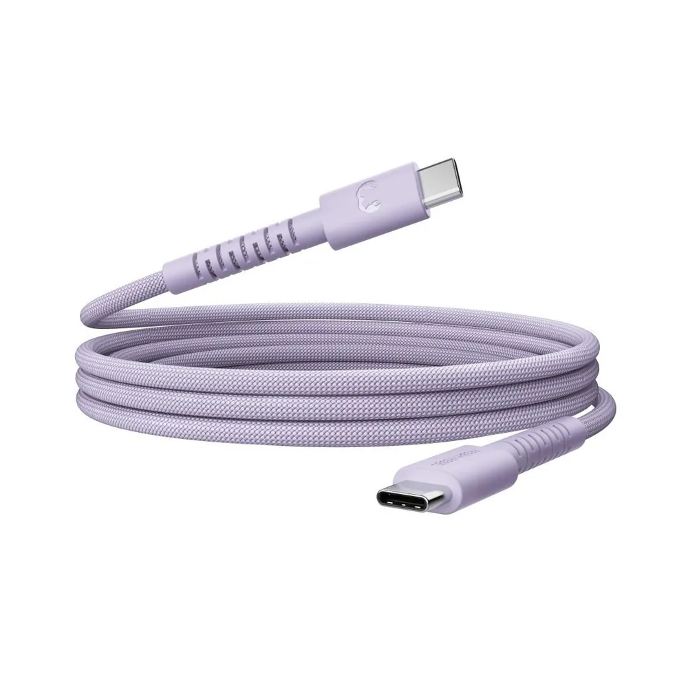 "USB-C zu USB-C silikon geflochtenes Kabel ""FlexWave"" 2m, 100W Dreamy Lilac (00231897)"