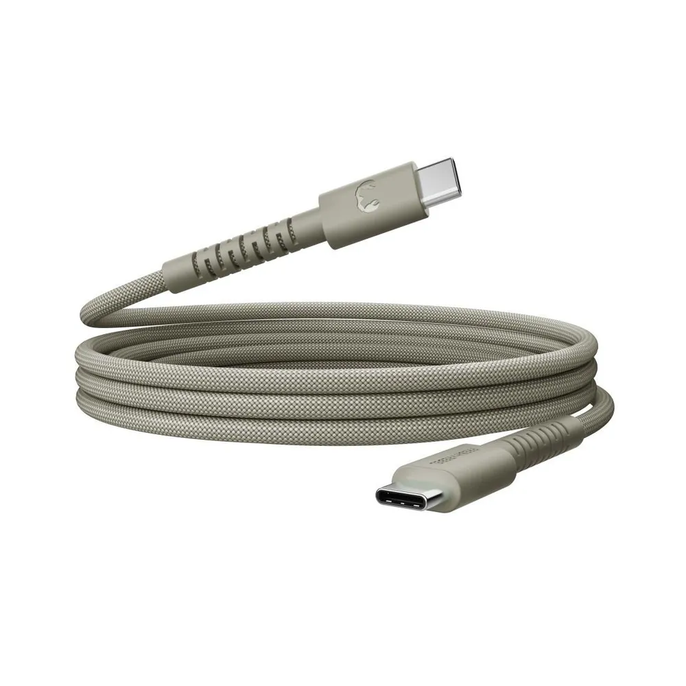 "USB-C zu USB-C silikon geflochtenes Kabel ""FlexWave"" 2m, 100W Dried Green (00231899)"