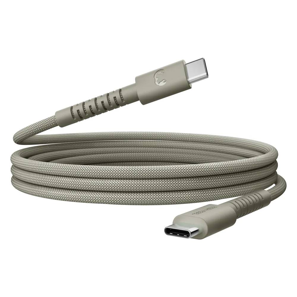 USB-C zu USB-C silikon geflochtenes Kabel "FlexWave" 2m, 100W Dried Green