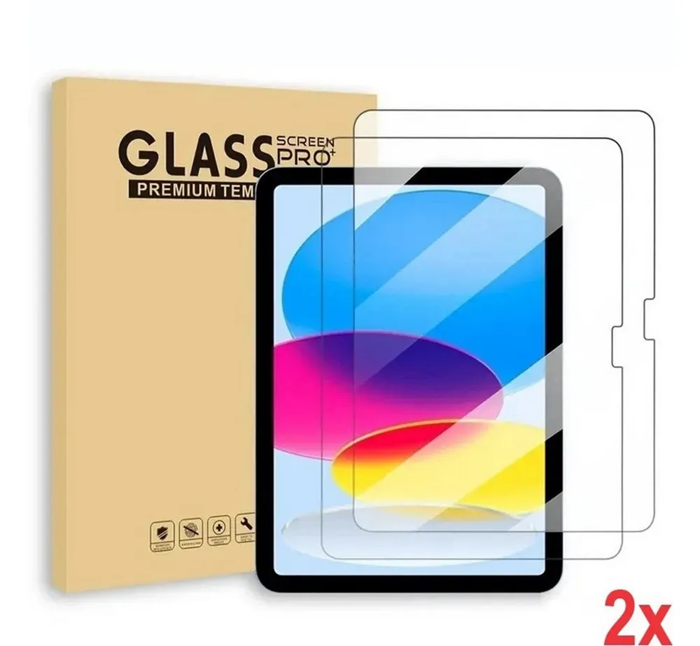 FroShop Displayschutzglas Schutzglas für Apple iPad 10.9" 10. Generation 2022 / iPad 11", 2er Set Schutzglas 9H, 11. Generation 2025 Schutzfolie 9H Härte Glas - blasenfrei