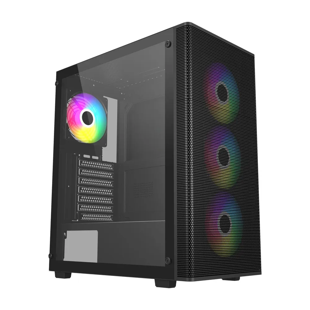 Gehäuse FSP M220-BA Schwarz ARGB Glas Midi Tower ATX mATX