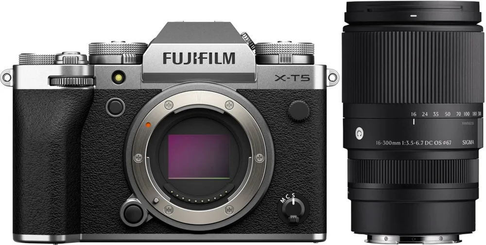 Fujifilm X-T5 Gehäuse silber + Sigma 16-300mm f3,5-6,7 DC OS Fuji X