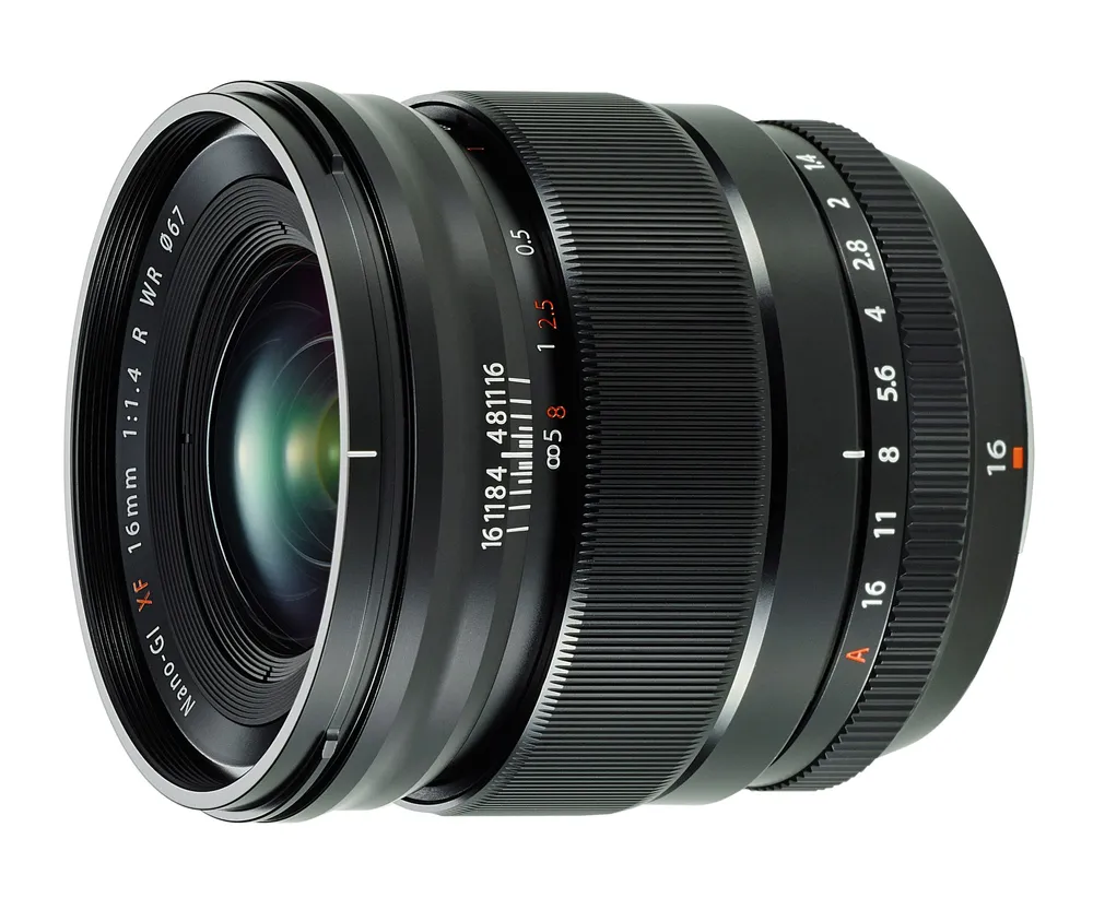 Fujifilm XF 16 mm F/1.4 R WR Autofokus-Objektiv, 13 Elemente/11 Gruppen, Schwarz