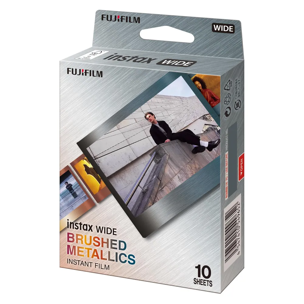 Sofortbildfilm Fujifilm Instax Wide Brushed Metallics 10 Aufnahmen Metallrahmen