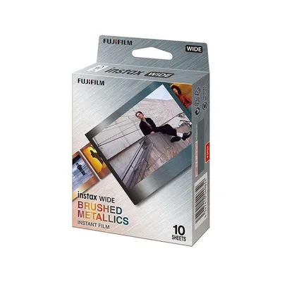 Sofortbildfilm Fujifilm Instax Wide Brushed Metallics 10 Aufnahmen Metallrahmen