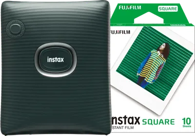 Fujifilm Instax Square Link Green + Fujifilm Instax Film Square WW1 (10 Stück)