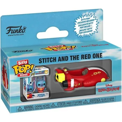 Figur Bitty POP Ride Funko Stitch und Das Rote Auto MULTIPLATAFORMA