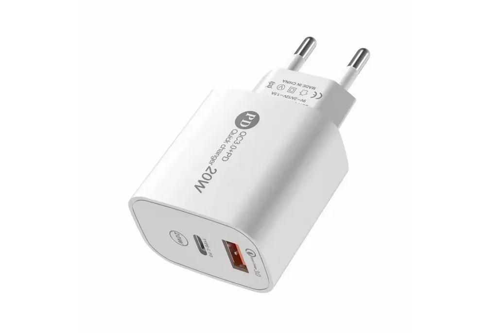 Futurea 40W Ladestecker Dual Fast-Charging Schnellladegerät Smartphone-Ladegerät (Packung, 1-tlg., Gleichzeitig zwei Geräte laden, Dual-Anschluss mit USB-A und USB-C)