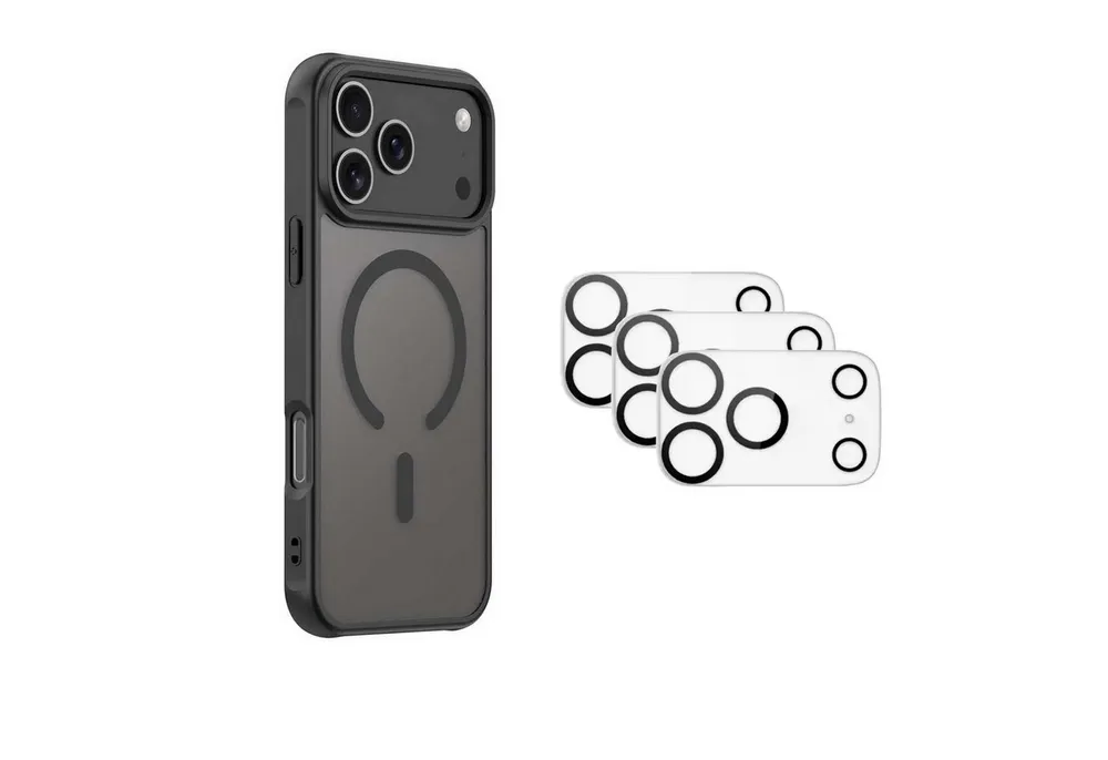 Futurea Handyhülle iPhone 17 Schutzhülle Case Schwarz MagSafe Frosted Black, mit 3x Kameraschutzglas Panzerfolie 17, 17 Air, 17 Pro, 17 Pro Max