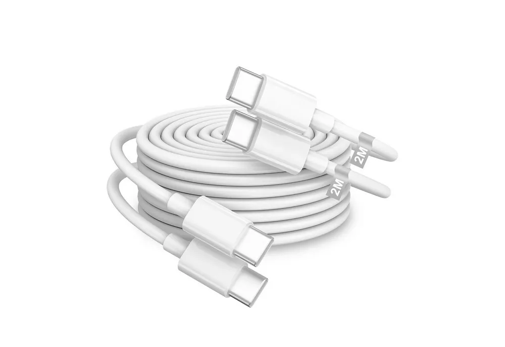 Futurea iPhone Samsung USB-C Kabel 100W Ladekabel 1m 2m USB-C Smartphone-Kabel, USB-C, USB Typ C, USB C, USB Typ C (200 cm), für iPhone 15 16 Pro Max Plus, iPad Mini, Samsung, Android