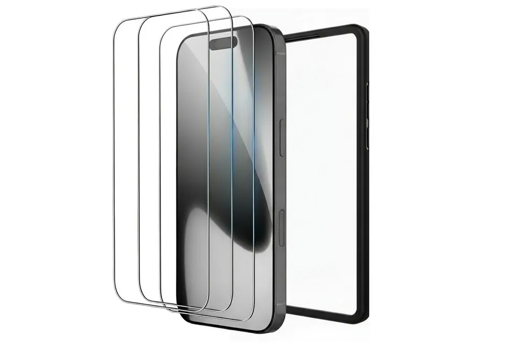 Futurea Schutzfolie iPhone 17 Schutzfolie Panzerglas Schutzglas 3ERPACK, (mit Reinigungskit frustfrei ohne Blasen, einfach anzubringen mit Installationsrahmen leichte Anbringung), optional 3x Kameraglas für Apple iPhone 17, 17 Air, 17 Pro, 17 Pro Max