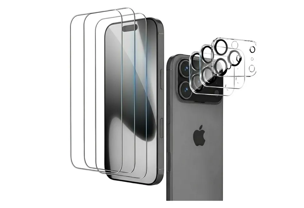 Futurea Schutzfolie iPhone 17 Schutzfolie inkl. Kameraschutzglas Panzerglas, (Spar-Set, mit Reinigungskit einfach anzubringen mit Installationsrahmen), 3-Pack Panzerfolie für Apple iPhone 17, Air, Pro, Pro Max
