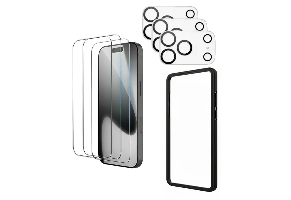 Futurea Schutzfolie iPhone 17 Schutzfolie Panzerglas Schutzglas 3ERPACK, (mit Reinigungskit frustfrei ohne Blasen, einfach anzubringen mit Installationsrahmen leichte Anbringung), optional 3x Kameraglas für Apple iPhone 17, 17 Air, 17 Pro, 17 Pro Max