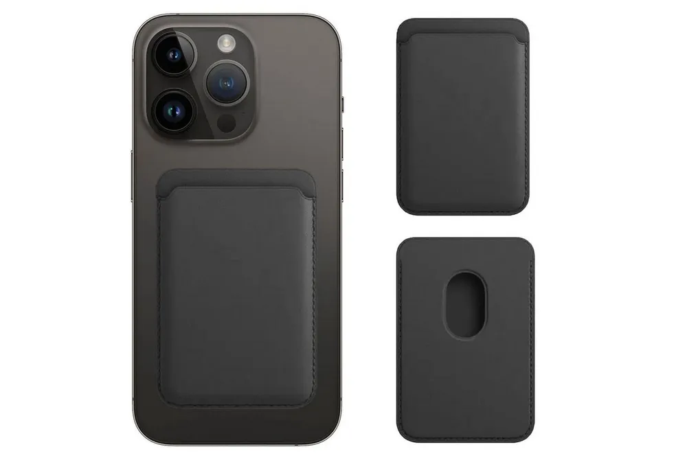 Futurea Smartphone-Hülle MagSafe Kunstleder Wallet Kartenetui Smartwallet Kartenhülle, für Apple iPhone 12,13,14,15 Pro Max Mini magnetisch