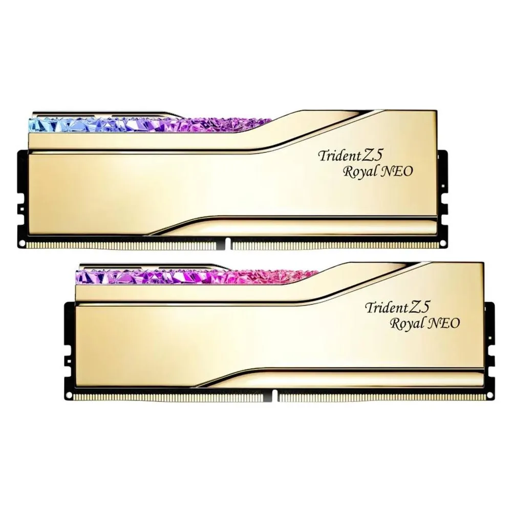 Arbeitsspeicher RAM G.Skill Trident Z5 Royal Neo 32GB 2x16GB DDR5 6400MHz CL30 AMD EXPO RGB gold