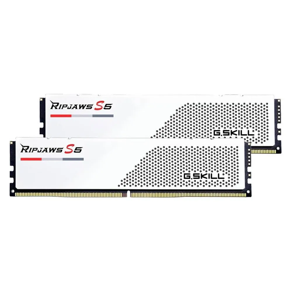 Memoria RAM G.Skill Ripjaws S5 F5-5600J4040C16GX2-RS5W 32GB 2x16GB DDR5 5600MHz CL40 XMP Weiß