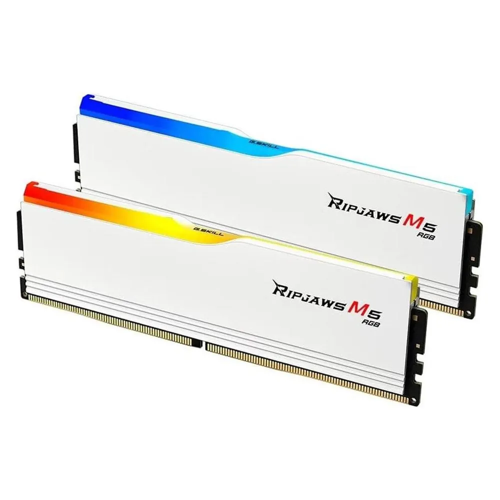 Memoria RAM G.Skill Ripjaws M5 RGB F5-6000J3636F16GX2-RM5RW 32GB 2x16GB DDR5 6000MHz CL36 Intel XMP RGB Weiß