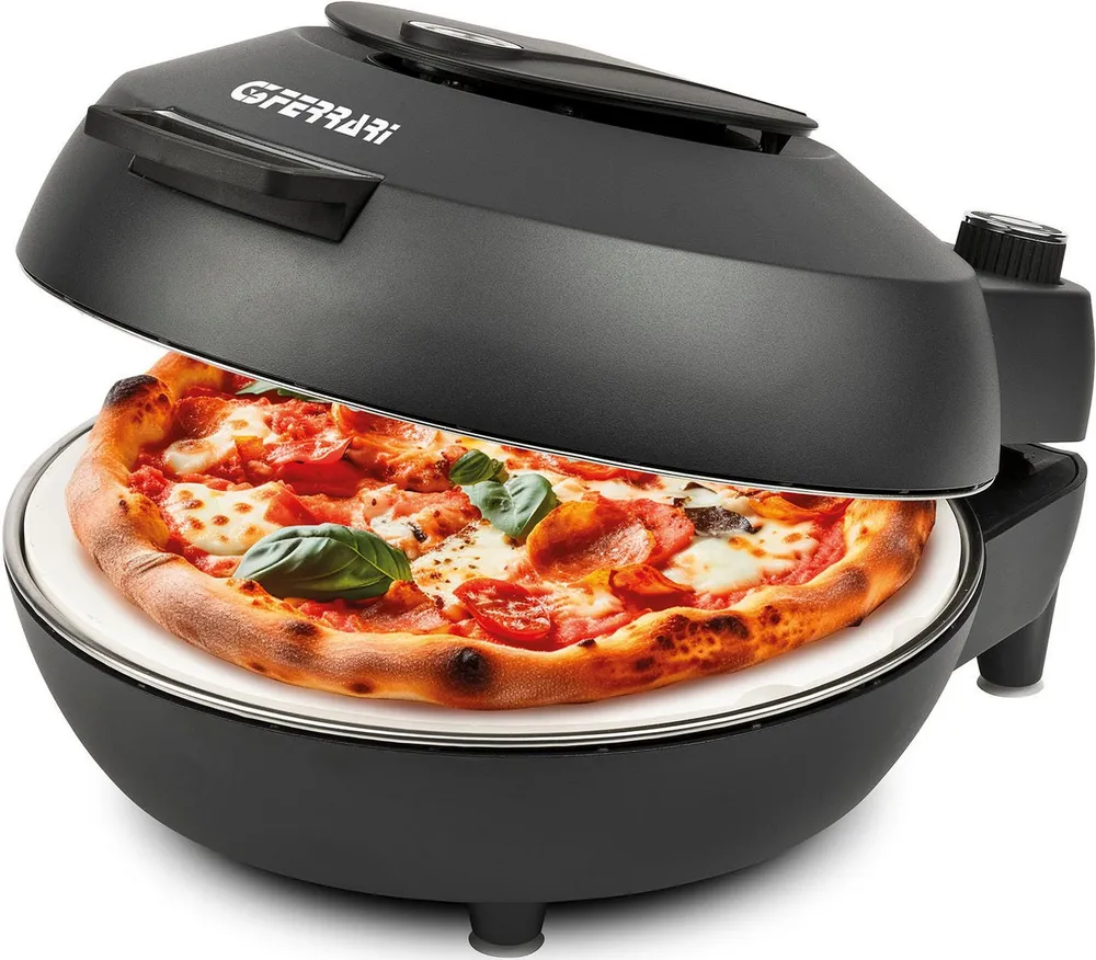 G3 Ferrari Pizzaofen G10199 Pummarola bis 420 °C, mit Backthermostat, Pizzawendestein, schaltbare Ober- und Unterhitze im edlen Design