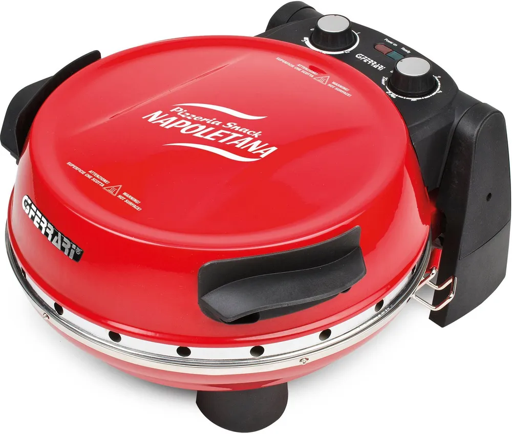 G3 Ferrari Pizzaofen Napoletana G1003202 rot inkl. 2-ten oberen Pizzastein, bis 400 °C für echte Steinofenpizza und für noch mehr Backvielfalt