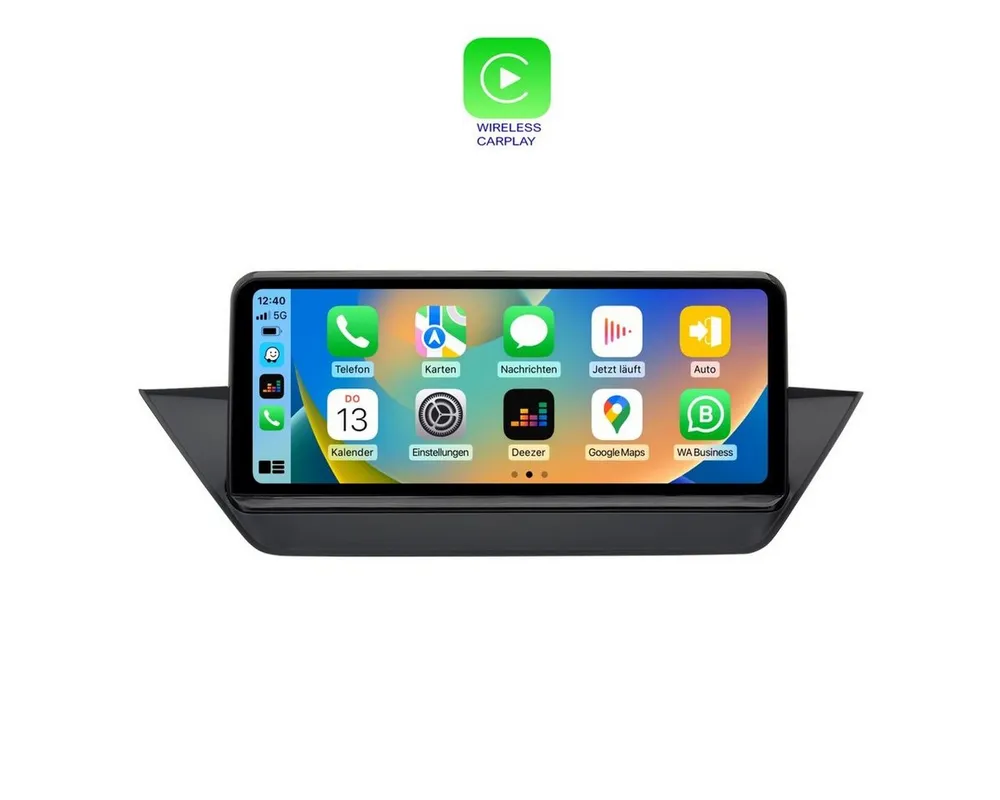 GABITECH 10.2" Touchscreen Android Autoradio GPS Carplay für BMW X1 E84 CIC Autoradio (FM / AM-Radio, RDS, DAB+ Optional, Kabellos Apple Carplay und Android Auto, Sprachsteuerung)