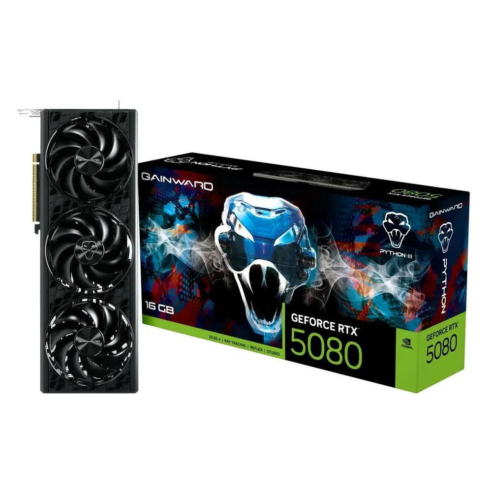Grafikkarte Gainward GeForce RTX 5080 Python III 16GB GDDR7 Reflex 2 RTX AI DLSS4