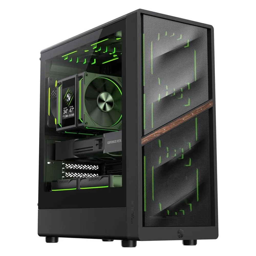Gehäuse GameMax AERIS 330 MB Schwarz mit Mesh und gehärtetem Glas