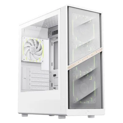 Mini Tower Gaming Gehaeuse GameMax AERIS 330 MW Weiss ITX micro ATX RGB
