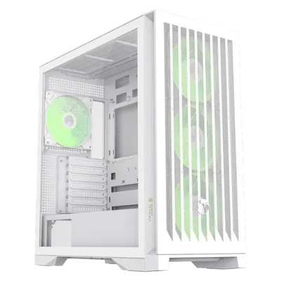 PC Gehaeuse GameMax Leader 2 WH Full Tower Weiss ATX RGB Glas