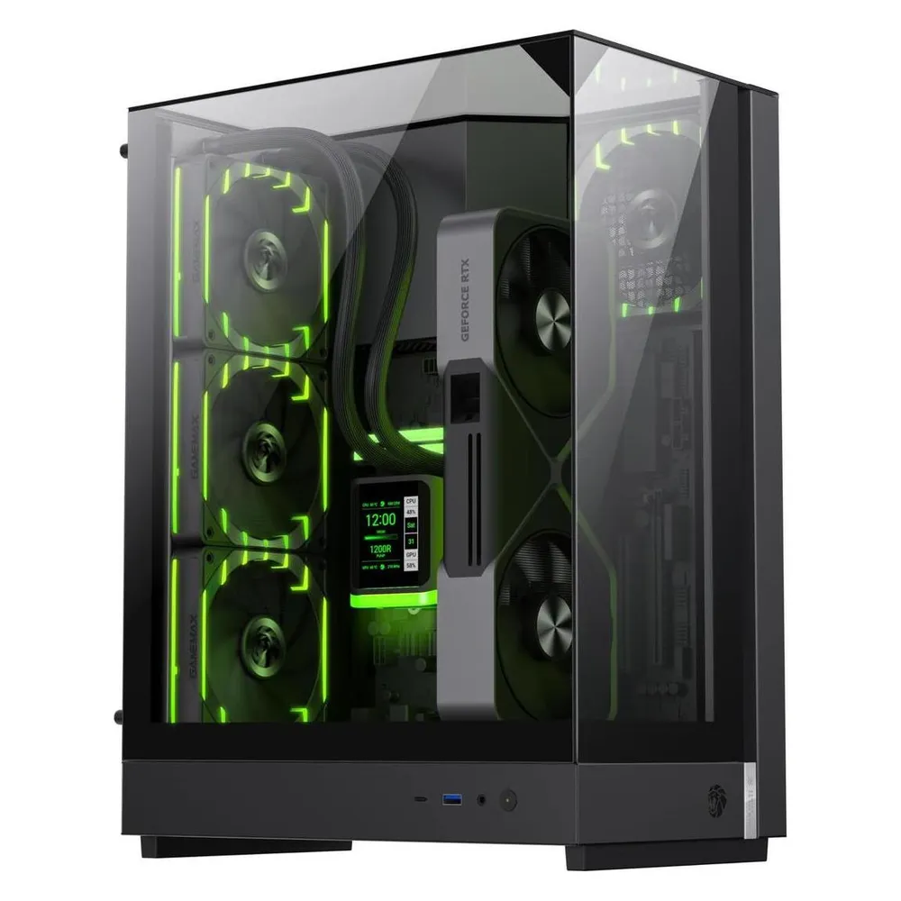 Tower GameMax T20 BK Schwarz Glas RGB Gaming Midi ITX mATX