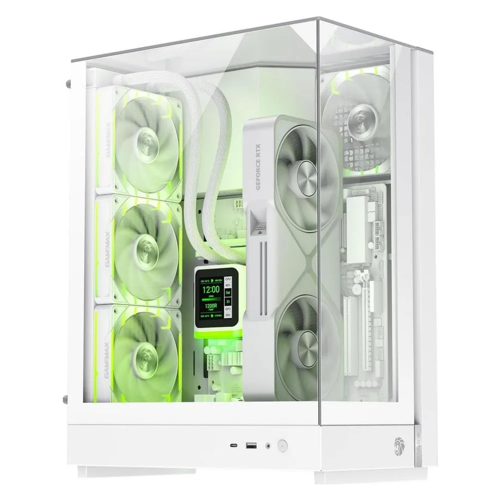 ATX Tower GameMax T20 WH Weiss Gehärtetes Glas RGB Gaming