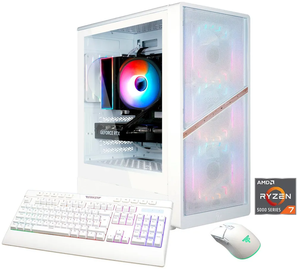 GAMEMAX AERIS MW AMD Ryzen 7 5700X 32GB 1TB SSD Gaming-PC (AMD Ryzen 7 5700X, RTX 5070, 32 GB RAM, 1000 GB SSD, Luftkühlung aktiv, Windows 11)