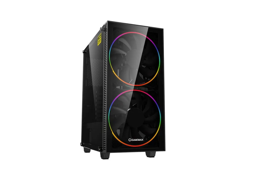 GAMEMAX Gaming-Gehäuse Black Hole ohne Netzteil, USB/Audio, Mid Tower