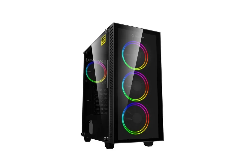 GAMEMAX Gaming-Gehäuse Draco XD Midi-Tower, (gehärtetes Glas), USB3.0*1+1xUSB2.0, HD-Audio, ATX, schwarz