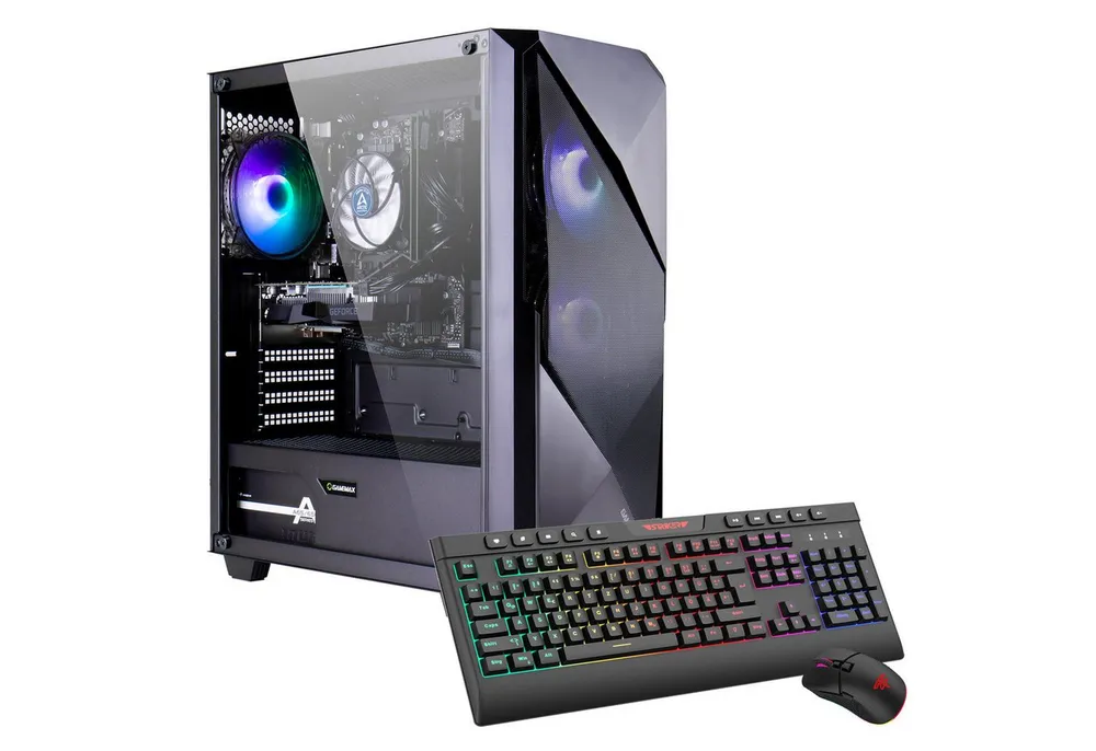 GAMEMAX Striker 8135 AMD Ryzen 7 5700X 32GB 1TB SSD RTX 5060Ti (8GB) Gaming-PC (AMD Ryzen 7 5700X, RTX 5060 Ti, 32 GB RAM, 1000 GB SSD, Luftkühlung, Windows 11)