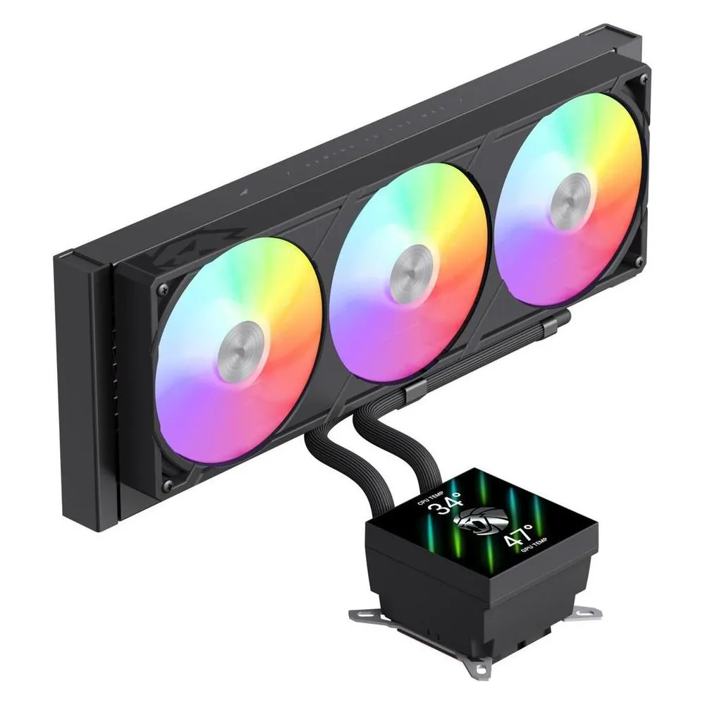 Refrigeración Líquida GameMax Glacier 360 LCD 395mm 3 Lüfter LED Multicolor