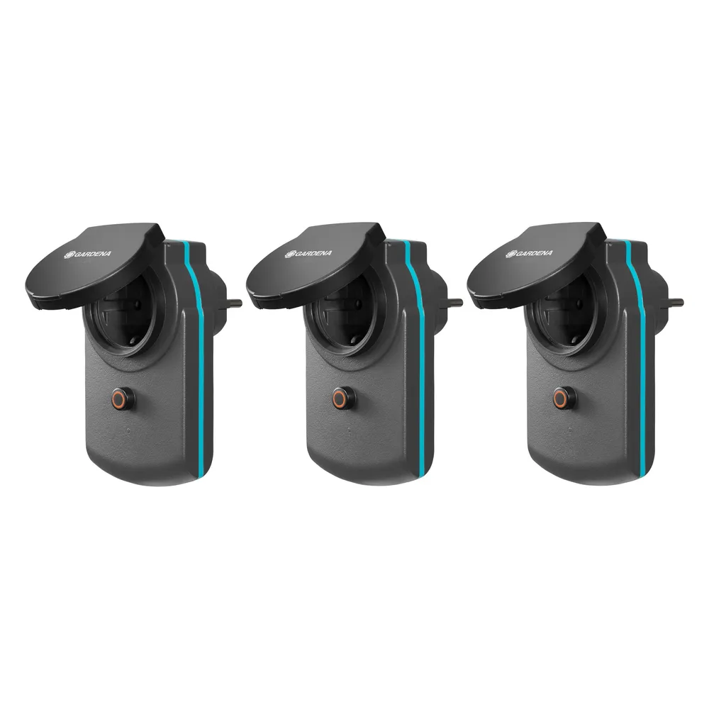 GARDENA smart Power Zwischenstecker - 3er Set - Schwarz